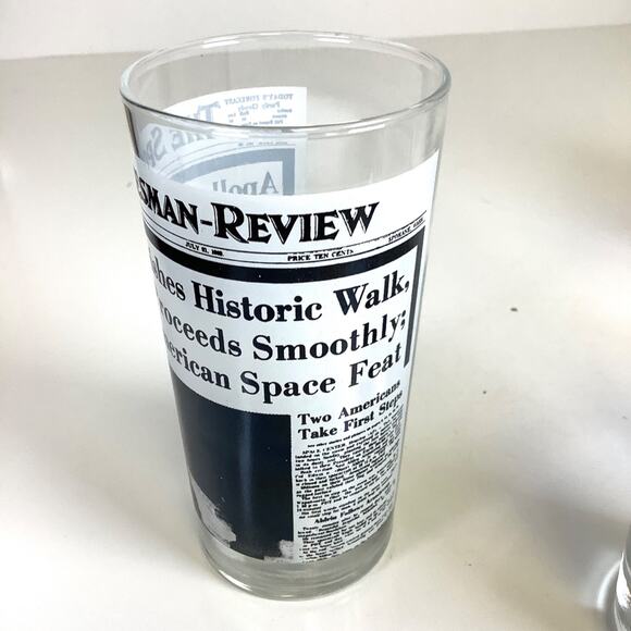 Set of 4 Spokane Daily Chronicle Spokesman Review Newspapers Vtg Bar Glasses - Picture 7 of 12